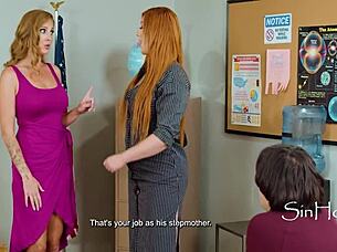 Redhead milf lauren phillips and annie king ride elias cash hard after teacher mixup