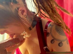 Cute cosplayer gags drooling on thick monster cock deepthroat