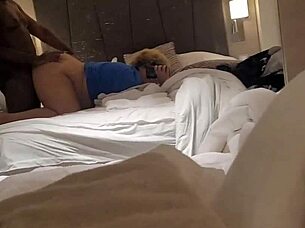 fucking my thick girlfriend in front of the hotel mirror