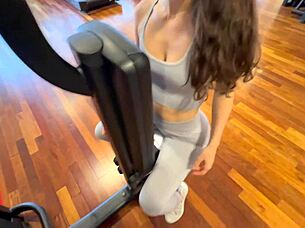 hot girl in leggings gets fucked hard