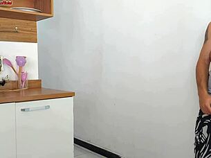 Risky sex while husband showers