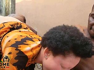 two jobless dicks bang one albino chick in outdoor quickie