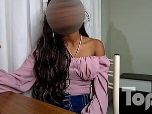 beautiful venezuelan sandra strips for casting and creampie
