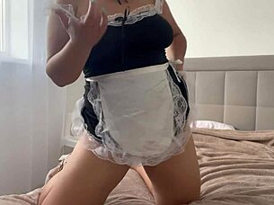 My beautiful maid gives hot jerk off instructions