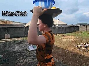 two jobless dicks bang one albino chick in outdoor quickie