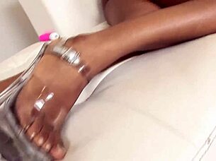 Three Ebony Sluts Play With Toys