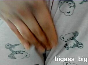 Mature bbw masturbates in tight pajamas at home