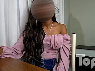 beautiful venezuelan sandra strips for casting and creampie