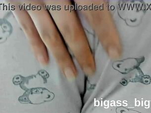 Mature bbw masturbates in tight pajamas at home
