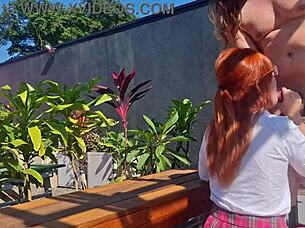 fucking the innocent redhead in the garden