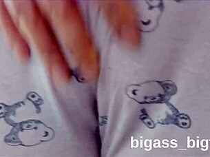 Mature bbw masturbates in tight pajamas at home