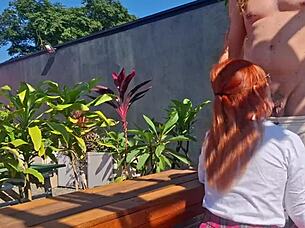 fucking the innocent redhead in the garden