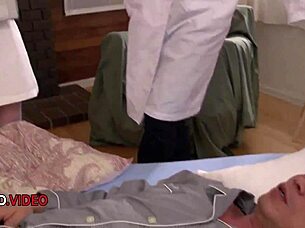 Passionate Japanese nurse Ui Kinari gives an intense blowjob