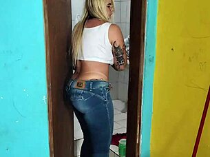 he gets excited massaging her big brazilian ass