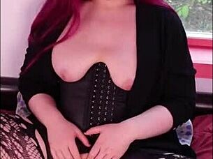 Sexy bbw shemale uses toy and shoots cum hard