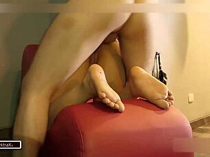 Petite wife takes mexican anal creampie