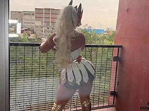 she found her muscled super hero ready for action