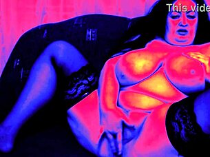 fat chick wants intense orgasm on the sofa