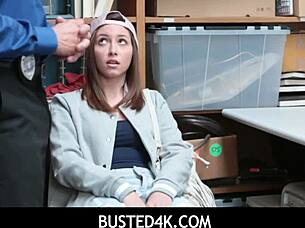 Busted4K Cute Teen Caught Shoplifting