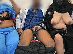 doctor enjoys fun time with patient and nurse