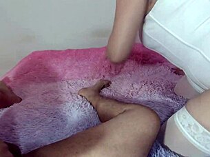 Latina bends over for rough doggystyle sex