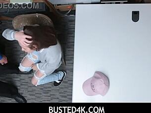Busted4K Cute Teen Caught Shoplifting