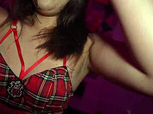 horny stripper teases dick with split tongue in pov