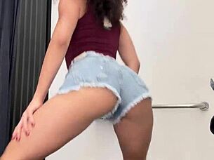 Barely legal sweetierjasmin strips in store cabin