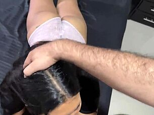 Latina roommate enjoys hard doggystyle before going out