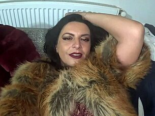 playing with furs down-jackets and a special new sex toy