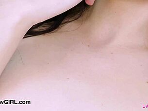 Gorgeous brunette model shows her sexy body