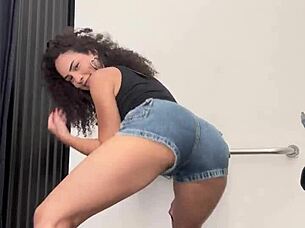 Barely legal sweetierjasmin strips in store cabin