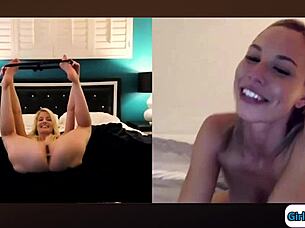 Separated Gfs Masturbate Pussy On Webcam