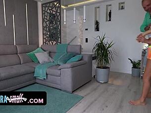 Exxxtra small 18+ tiny naughty teen shows her neighbour how she plays