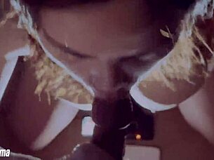 Beautiful wife sucks and swallows cum