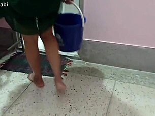 when home maid clean floor