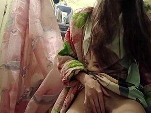 skinny brunette locks in bathroom for private moments