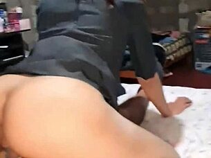 Latina secretary begs boss to finish outside after rough sex