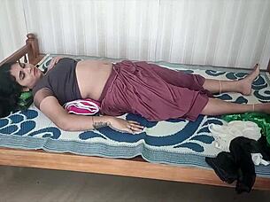 Bound woman gets chocolate treat