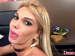 thick blonde tranny rides bone hard