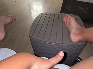Latina fingers her wet pussy