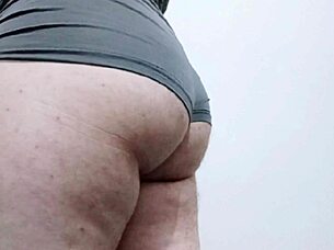 brazilian guy shakes his big ass against the wall