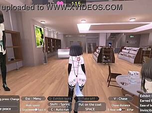 exhibitionist whore masturbates and flashes in clothing store