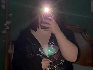 Chubby Goth Teasing In Alternative Style