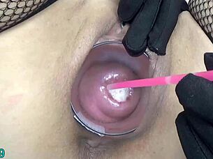 Milf uses dildo and chopsticks wildly