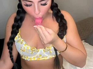 British Exchange Student Enjoys Solo Play With Toys