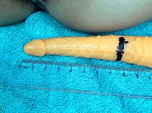 Milf uses dildo and chopsticks wildly