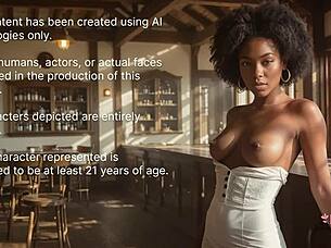 An 18 year old afro girl straddled