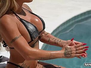 oiled latina takes big cock