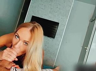 pretty blonde masterfully handles big cock